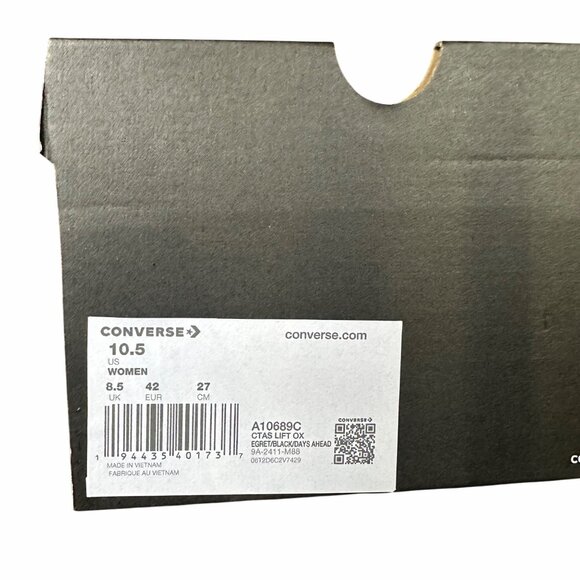 ❤️Converse Chuck Taylor Lift Platform Polka Dots 10.5 Women Shoes White A10689C - Picture 9 of 15